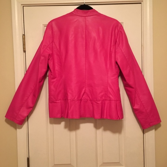 INC Pink Leather Like Jacket - Picture 2 of 8